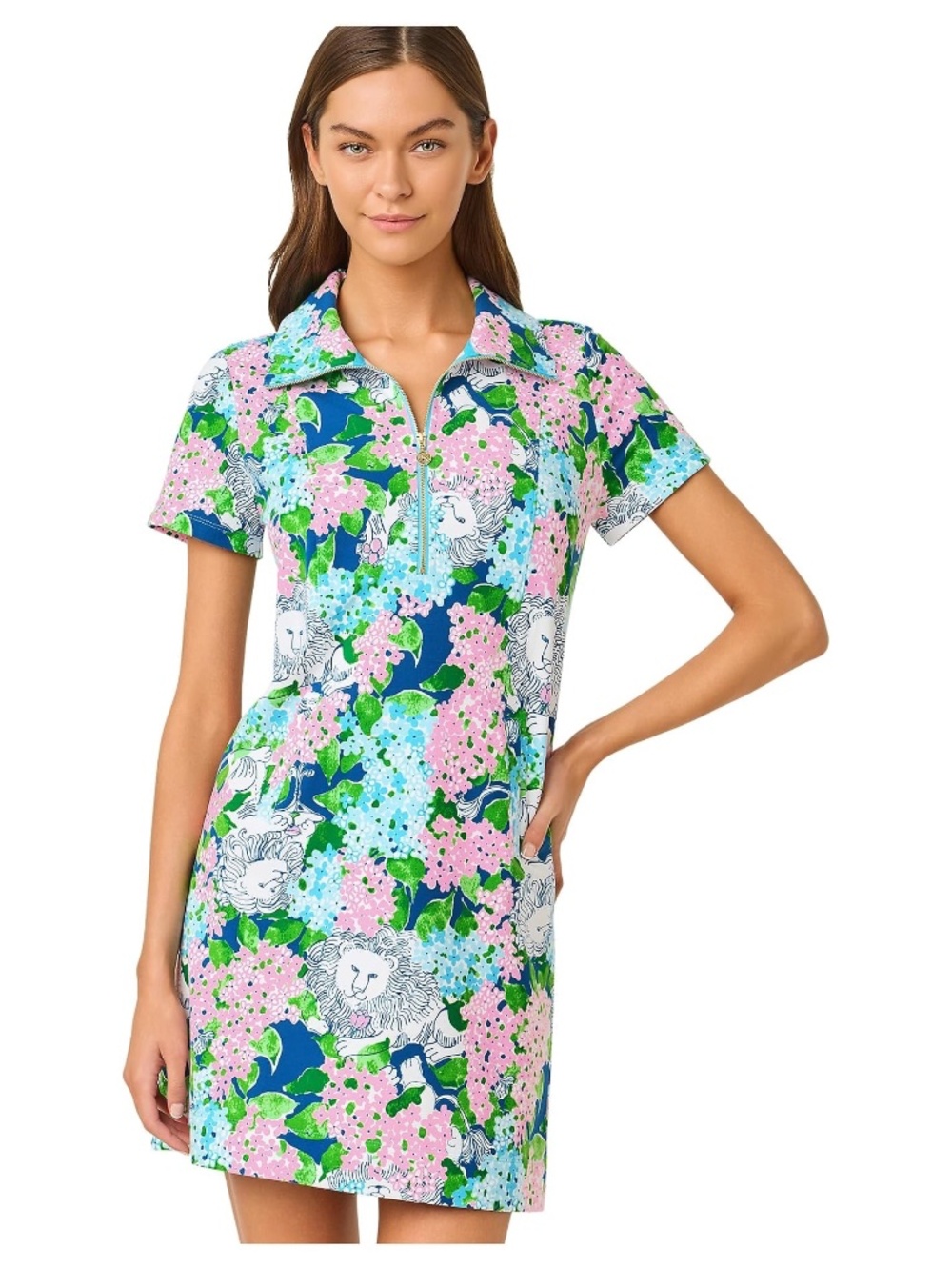 Lilly Pulitzer Eleni Starlight Navy Lydia the Lion Dress Size XS